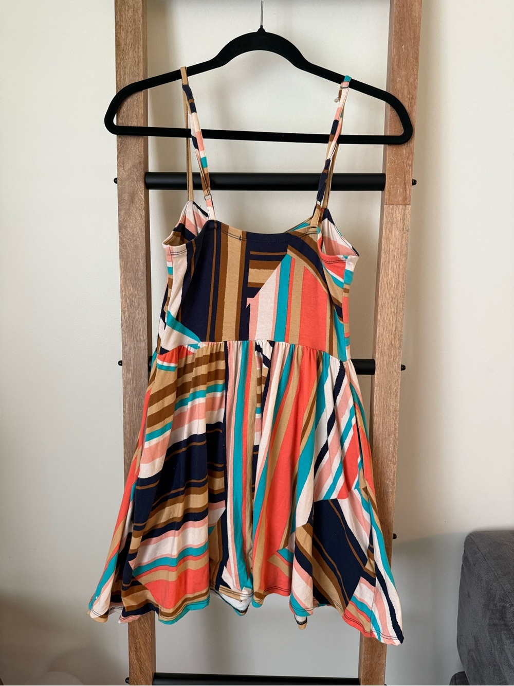 American Rag Coral Teal Navy Striped Sundress - Picture 3 of 5